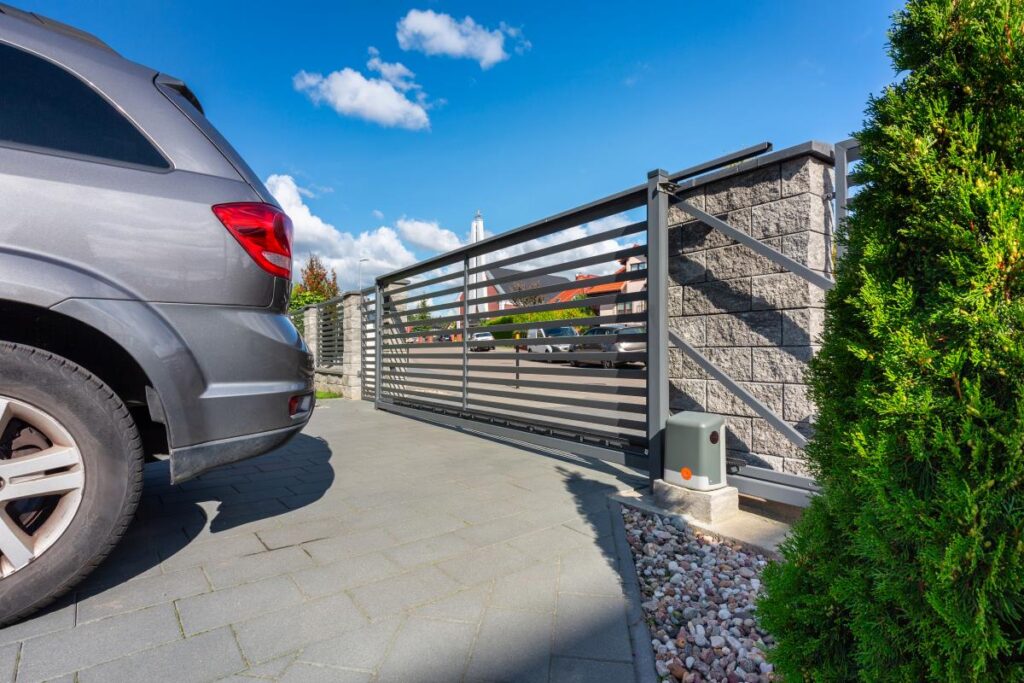 automatic gate with car in front