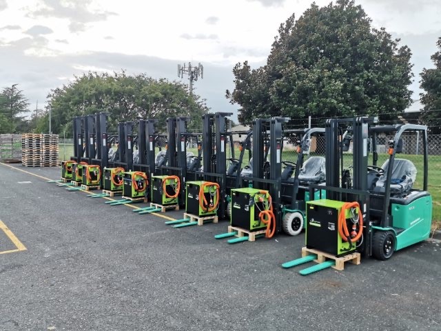 fleet of electric forklifts in Auckland