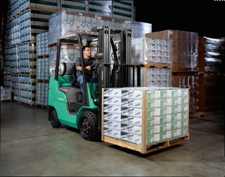 forklift carrying pallet