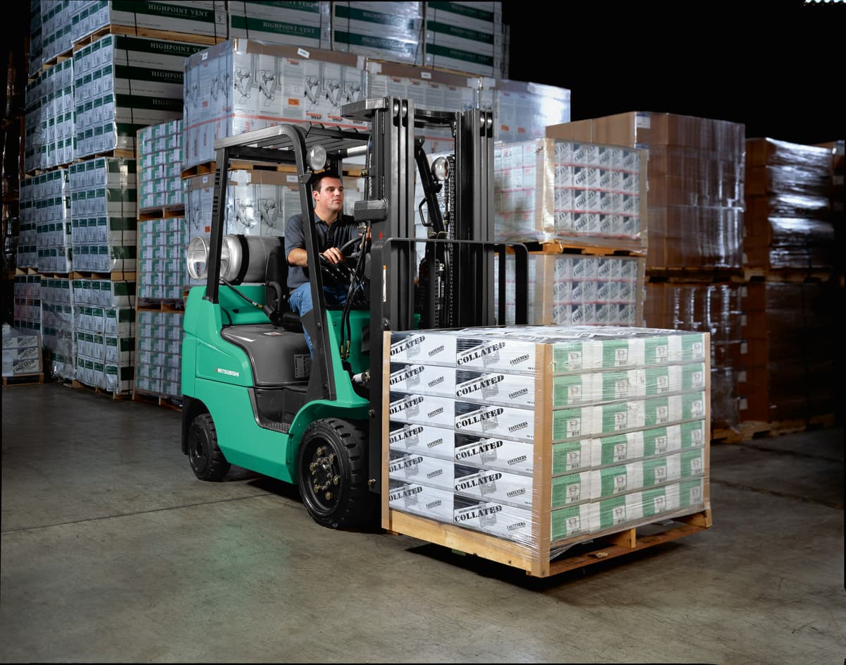forklift carrying pallet