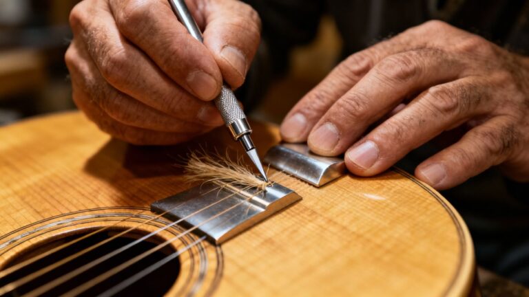 Skilled hands crafting a high-quality item with precision tools.